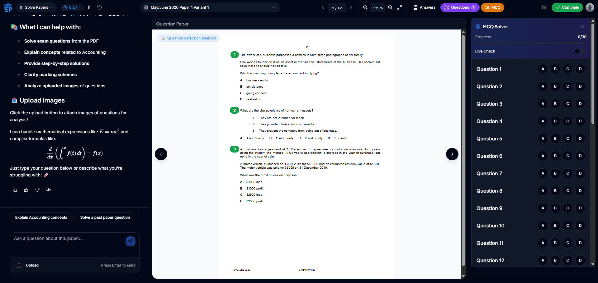 Solve MCQs Instantly